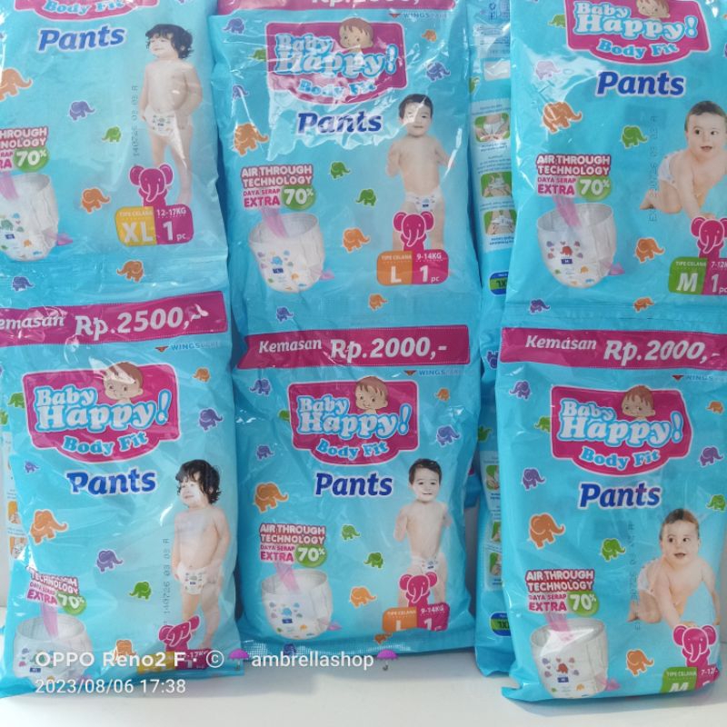 1 DUS BABY HAPPY RENCENG M/L/XL
