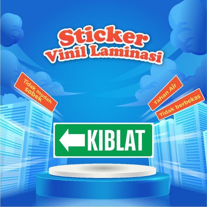

stiker kiblat premium 20cm × 7cm