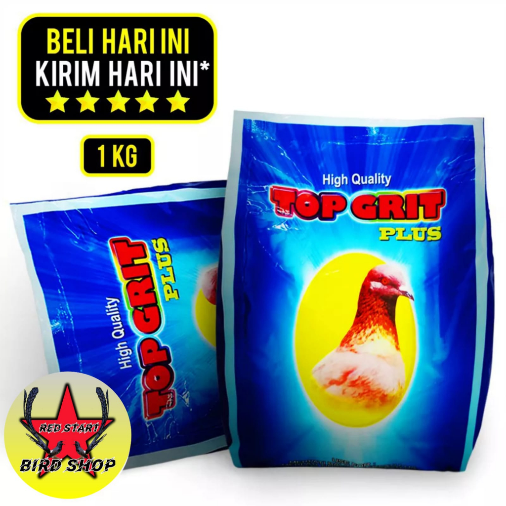 TOP GRIT PLUS MERPATI DARA PERKUTUT 1000 GR 1 KG PAKAN BURUNG ASINAN REMISAN KALSIUM TOPGRIT