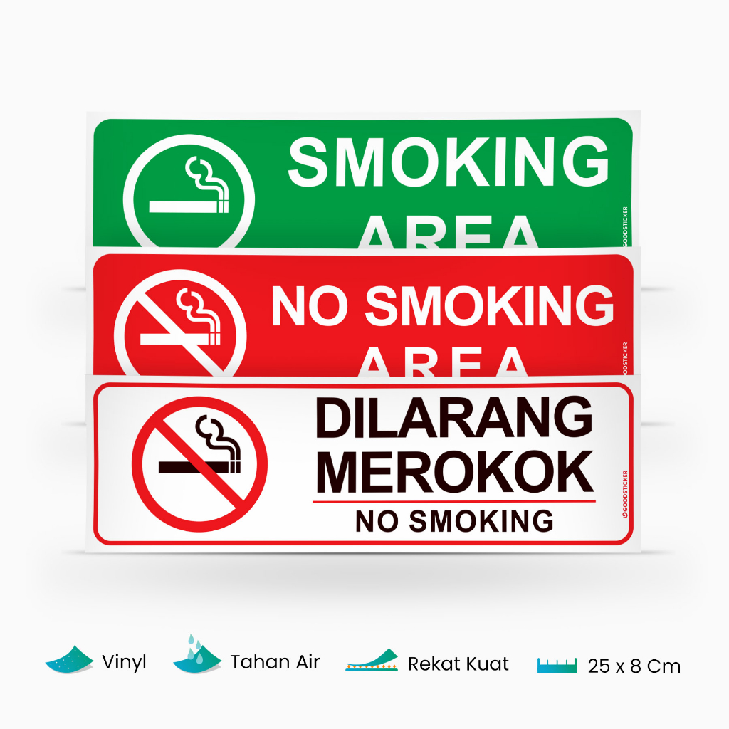 

STIKER DILARANG MEROKOK SMOKING AREA BAHAN BAGUS TAHAN AIR
