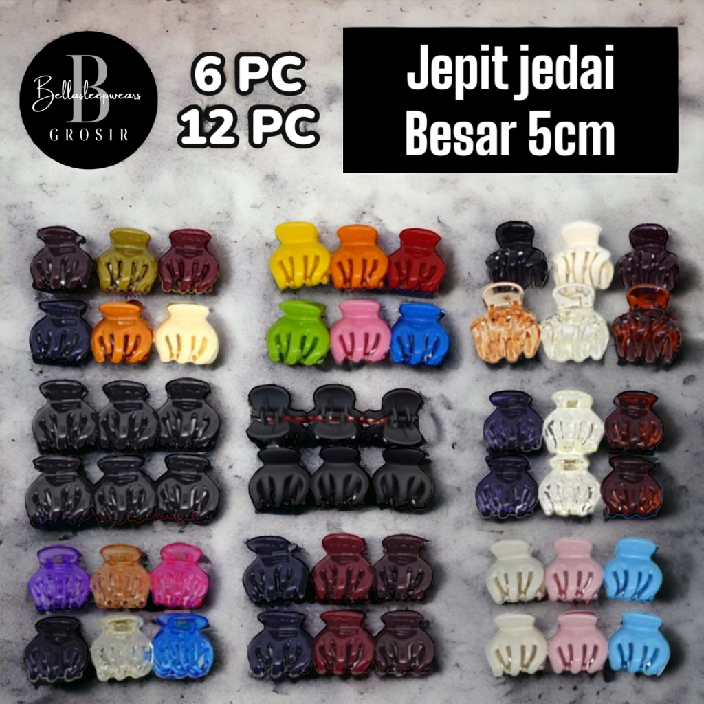 BELLA | JEPIT JEDAI BADAI 6 CAKAR UK BESAR | JEPIT RAMBUT BIG 5CM GIGI 5 MURAH