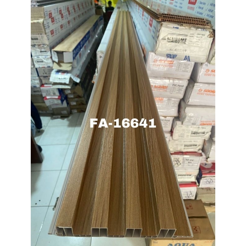 UPVC Wall Panel Dinding Motif 3D Coklat Muda 16641