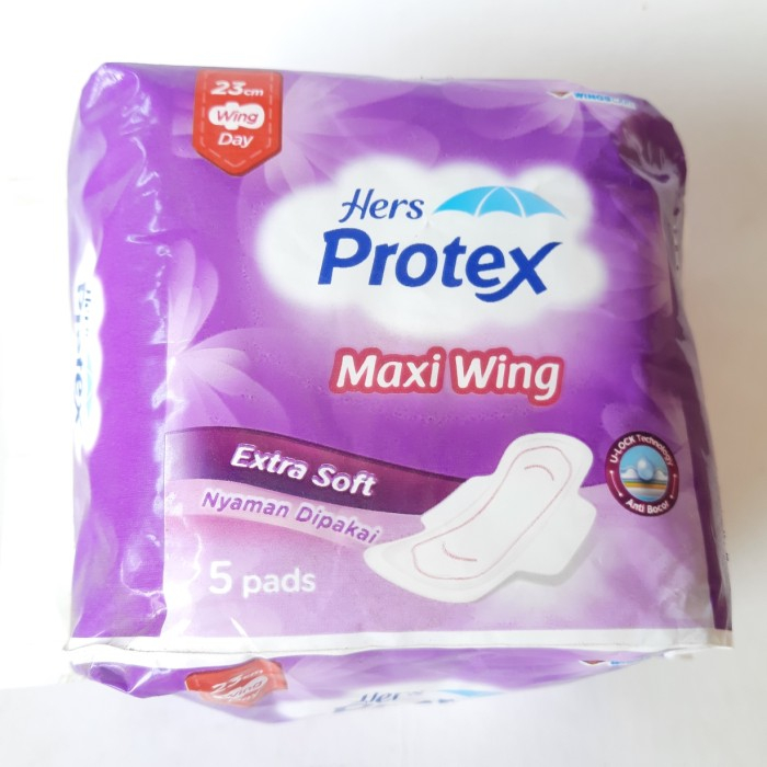 Hers Protex Ungu Pembalut Wanita Maxi Wing 23 cm isi 5 / 10 pcs