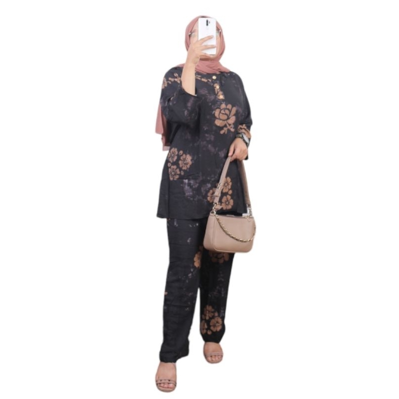 BATIK DANIA BATIK SUNAN BATIK CAP EXLUSIVE One Set Rayon Super Motif Kekinian LD 114 Setelan Wanita 