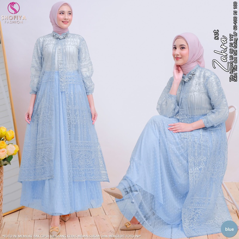 ZAHRA SET DRESS GAMIS PESTA WANITA KONDANGAN ORI BY SHOFIYA