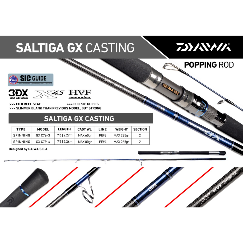 Joran Daiwa SALTIGA GX C76-3 | C79-4 | Joran Laut Kuat | Alat Pancing Premium