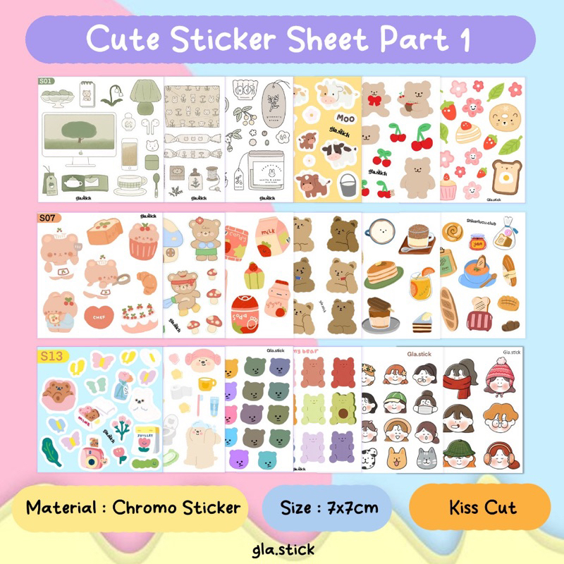 

[B266] Aesthetic Mini Sticker Sheet Cutting by gla.stick