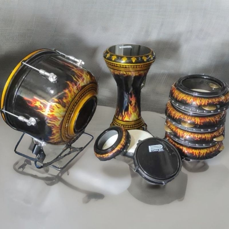 Rebana hadrah hadroh al-Banjari paket lengkap satu set