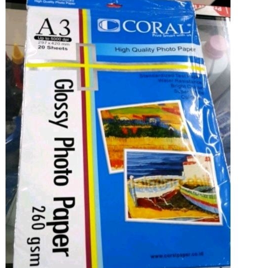 

coral photo paper glossy A3 260gm