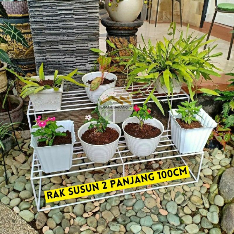 RAK BUNGA SUSUN 2 PANJANG 1 METER / RAK BUNGA BESI