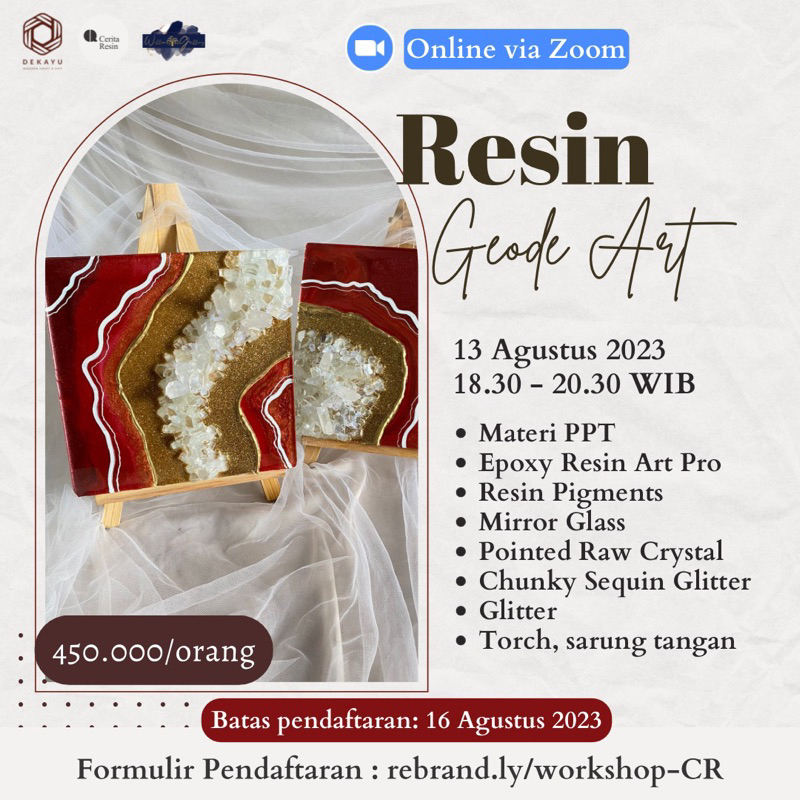 Kelas Resin Geode Red-White
