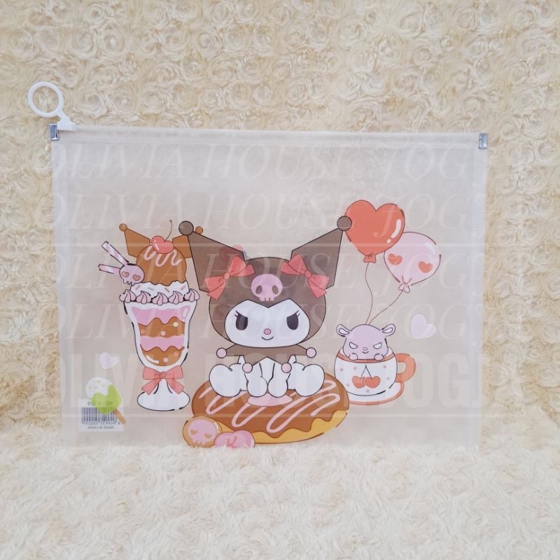 

Pouch Map Zipper Kuromi A4-A10 Map Dokumen File Kuromi