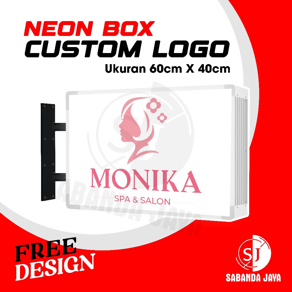 NEON BOX AKRILIK SALON 40cm x 60cm