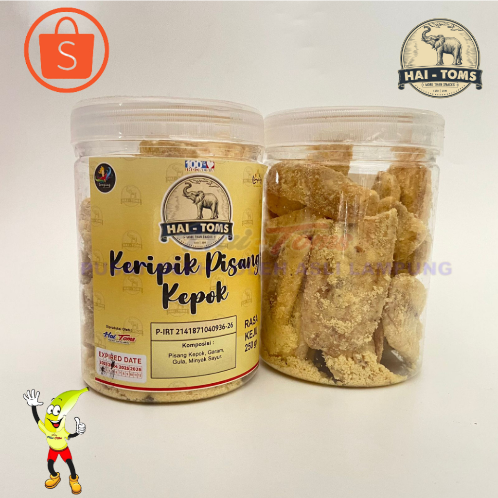 

Keripik Pisang Kepok rasa Keju Toples Khas Lampung Haitoms 250gram