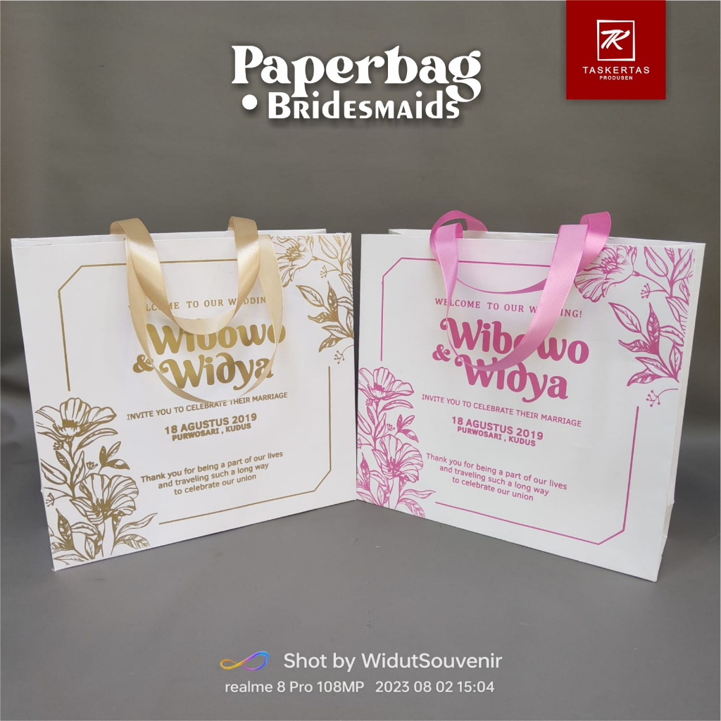 

Bahan PREMIUM Paperbag Bridesmaids Custom Wedding