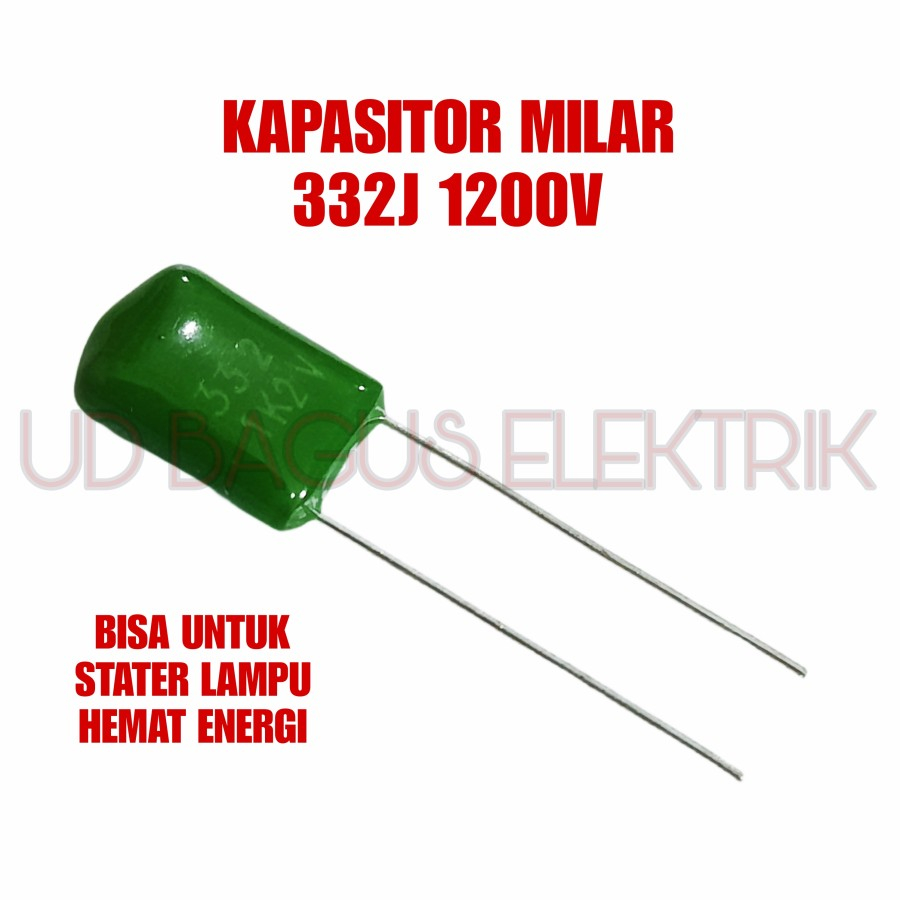 10X KAPASITOR MILAR 332J 1200V - MYLAR 332J 1200V - MILAR 332 1200V