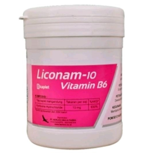 LICONAM 10 - Vitamin B6 10mg (1000's /Botol)
