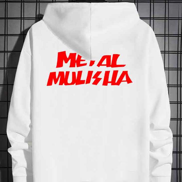 Jaket Hoodie Metal Mulisha Logo Hoodie White Casual Unisex Bahan Katun