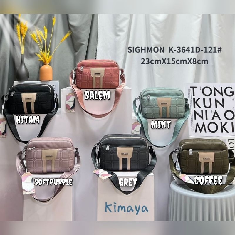 TAS SELEMPANG WANITA ORI SIGHMON KANVAS SG364 3Sleting