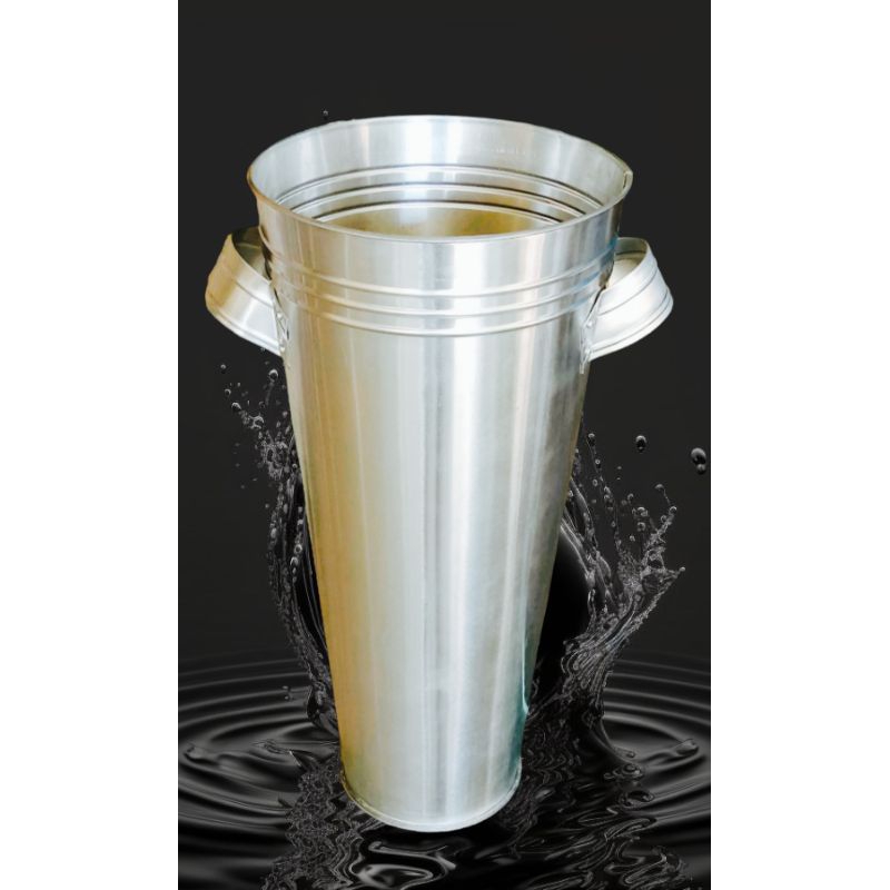 DEKORASI VAS BUNGA T42 | ANTI BOCOR | POLOS ALUMINIUM SILVER