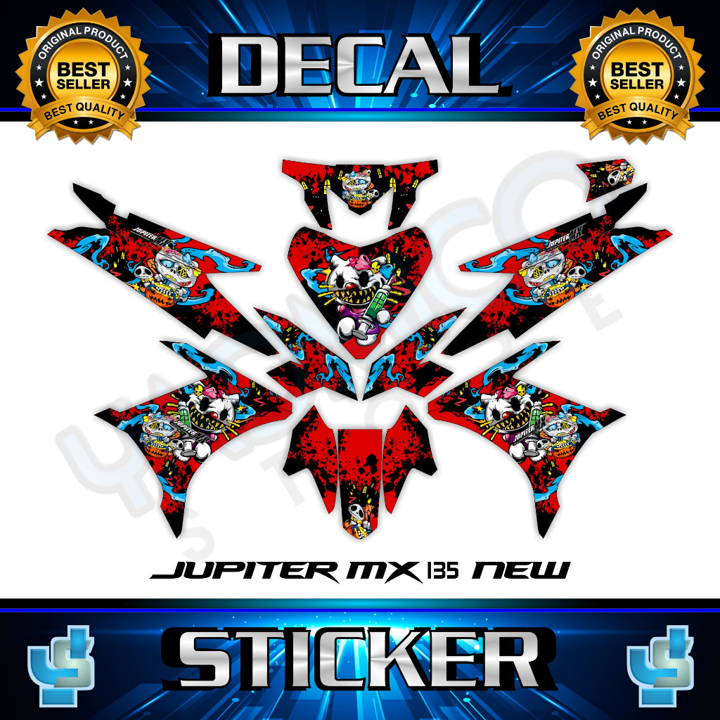 Decal Jupiter MX 135 New Full Body - Stiker Motor Jupiter Mx New 135 Full Body - Decal Hologram Jupi