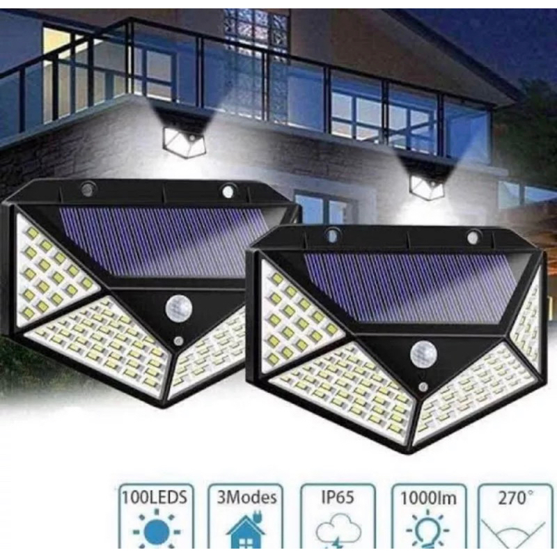 Lampu LED Taman Tembok Dinding Solar 100 Led