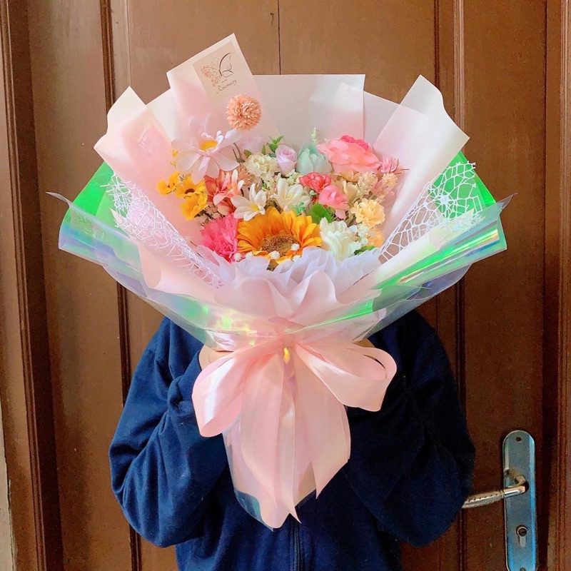 Tambahan Wrapping Hologram Buket