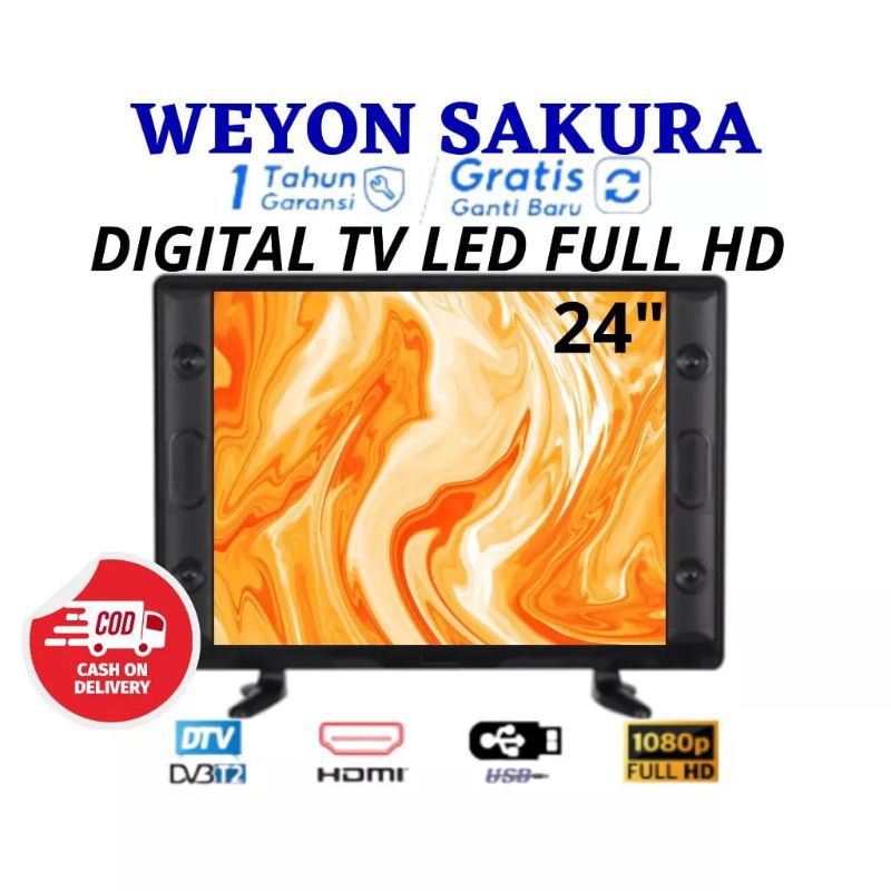 Weyon Sakura LED TV Digital 24 inch Full HD Berkualitas Terbaik