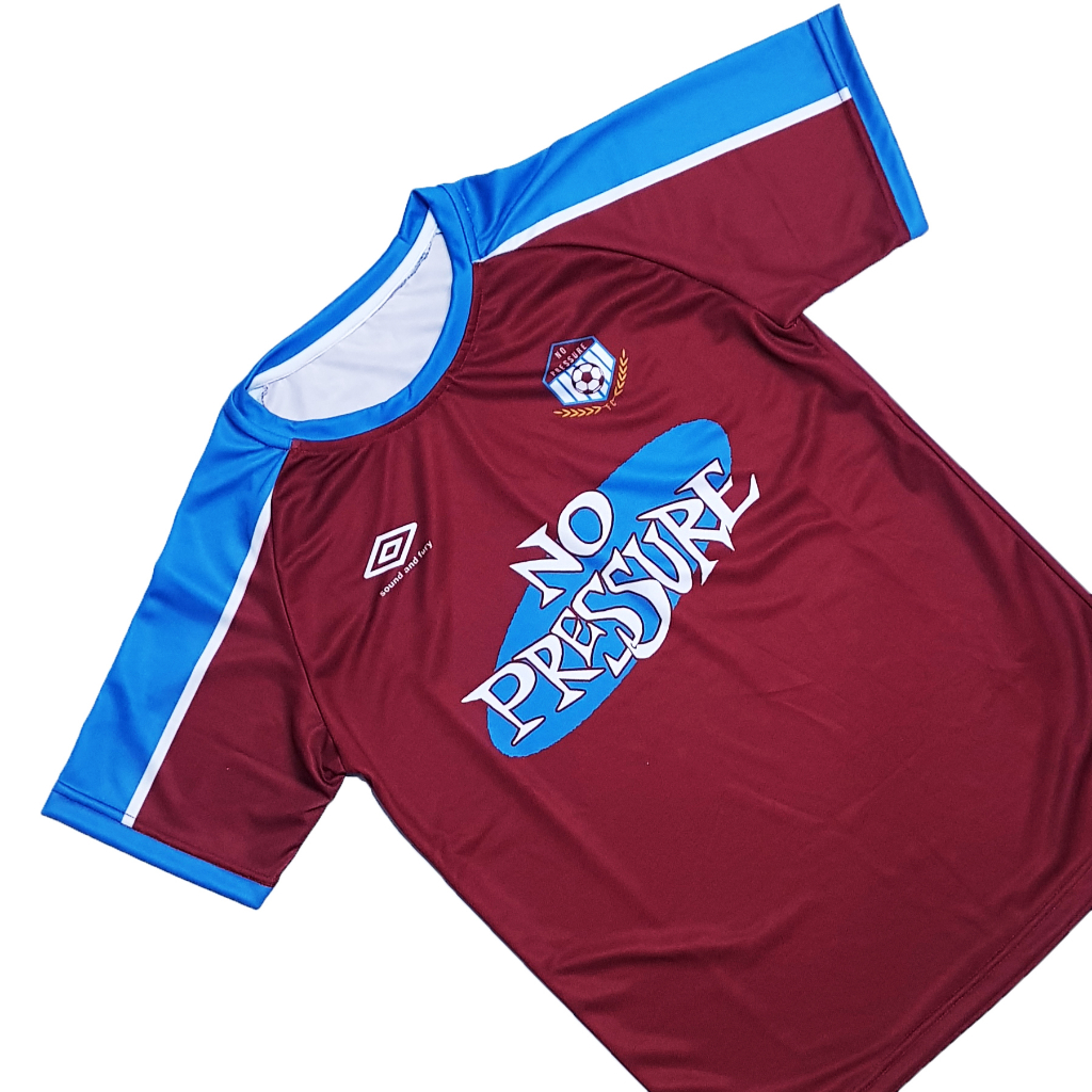 R MERCH // JERSEY NO PRESSURE MAROON // JERSEY BAND // JERSEY OLAHRAGA // KAOS BAND // DRYFIT // FUT