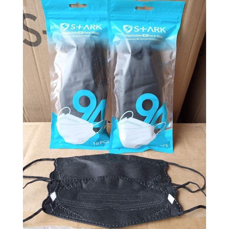Masker KF94 Hitam OPP KOREA / Stark/ murah