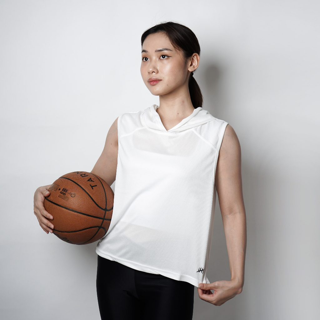 DONSON Sportswear Hoodie Sleeveless Wanita Tanpa Lengan Extra Fine Polyester Jumbo Warna White