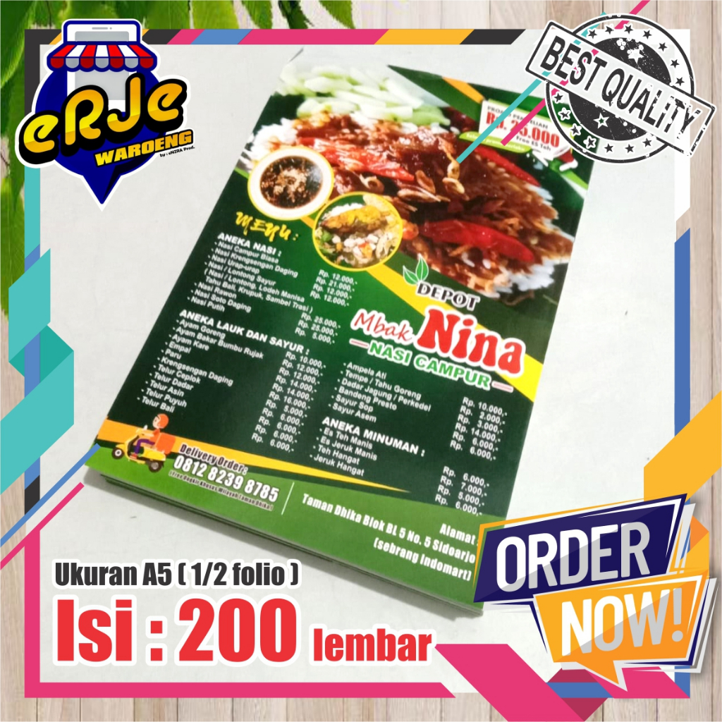

Cetak Brosur Murah A5 Fullcolor (1 Sisi / 2 Sisi), Artpaper 150gsm, free design, isi 200 Lembar