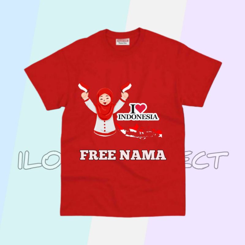 Baju Kaos Atasan Anak Kemerdekaan Indonesia 17 Agustus 2023 Ke 78 Unisex Free Cetak Nama Bahan Premium