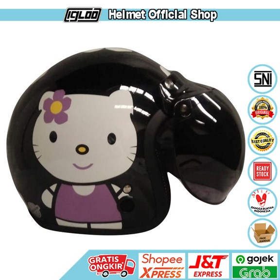 Helm Bogo / Helm Retro / Helm Igloo Kitty Cat Black Purple