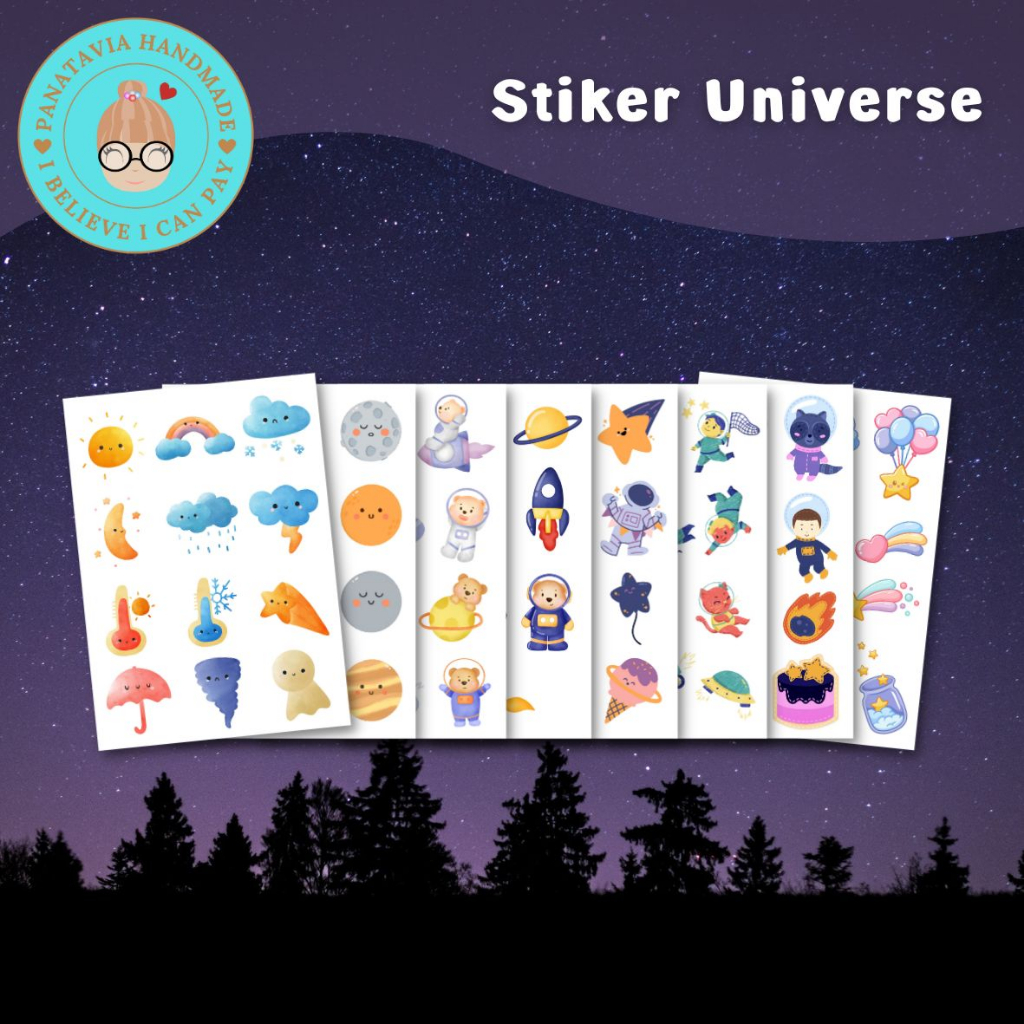 

Stiker Lucu ♡ Tema Universe | Stiker Tahan Air | Stiker tahan Cuaca | Stiker estetik | Stiker Murah