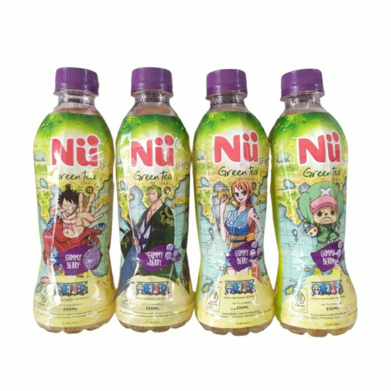 

Ready Stok Paket 4 Karakter Nu Green Tea X One Piece Gummy Berry Luffy Zoro Nami Chopper 330ml