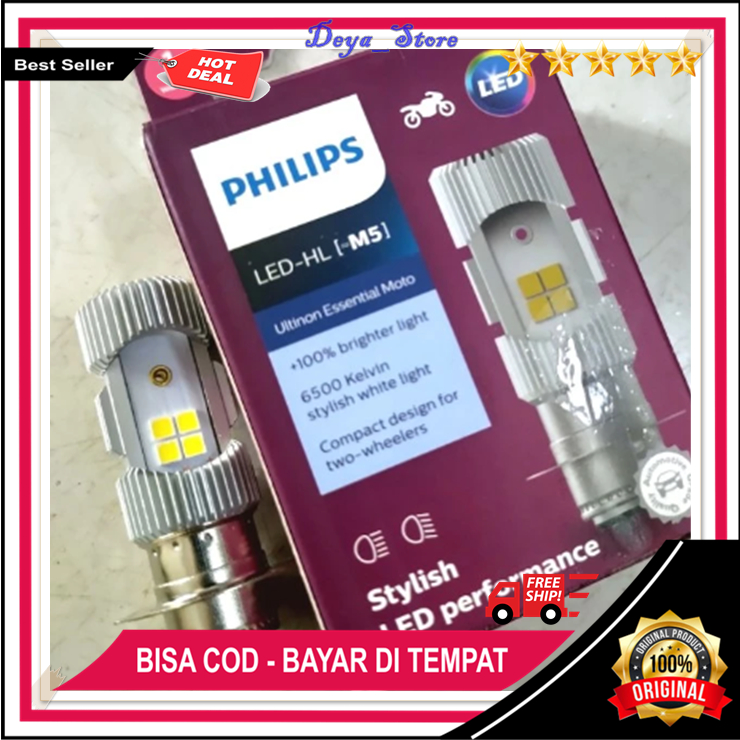 PHILIPS LAMPU DEPAN LED MOTOR BEAT SCOOPY OLD ORI BOHLAM LAMPU DEPAN LED MOTOR SPACY VARIO ORIGINAL