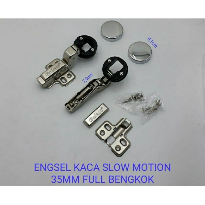 Engsel Sendok Kaca 35mm Slow Motion Baleno Soft Close FULL BENGKOK