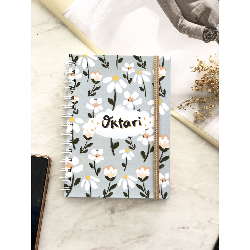 

Buku Tulis Catatan Flower Series Vol. 2 | Notebook Ring A5 Isi 85 Lembar | Notebook Aesthetic | Notebook Custom Hardcover