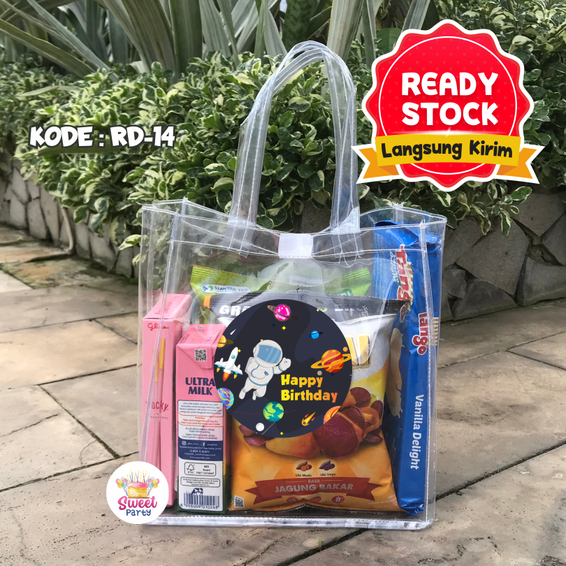 

[READY STOCK] Tas Ulang Tahun Anak Astronot Mika Transparan Tas Souvenir Ultah Birthday Langsung Kirim