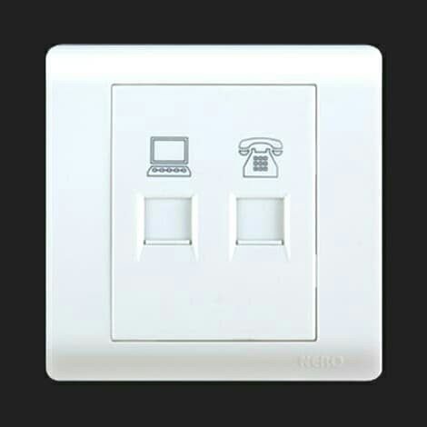 stop kontak outlet telephone dan data Lan cat5E Nero Casa F16PHPC