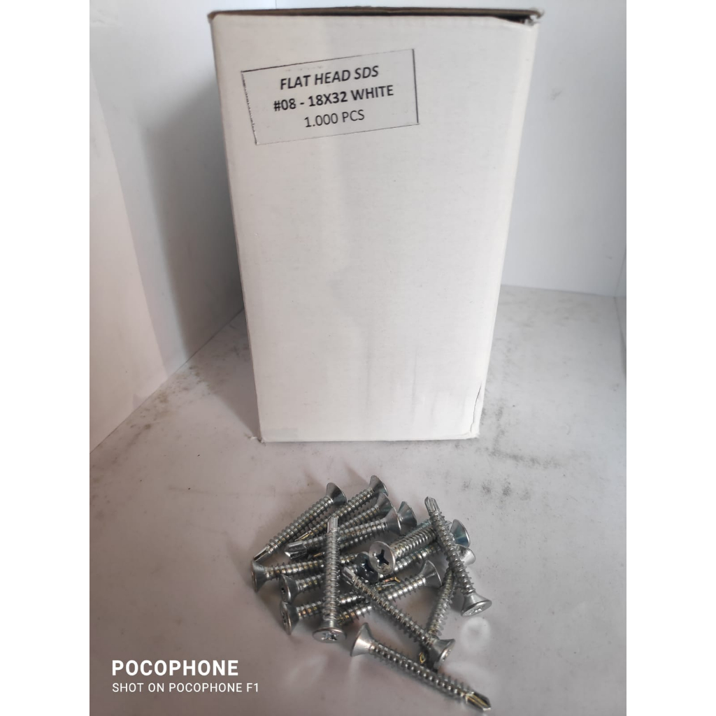 Drilling SDS FH 8x32 mm Per Kotak // Flat Head SDS // Sekrup Drilling