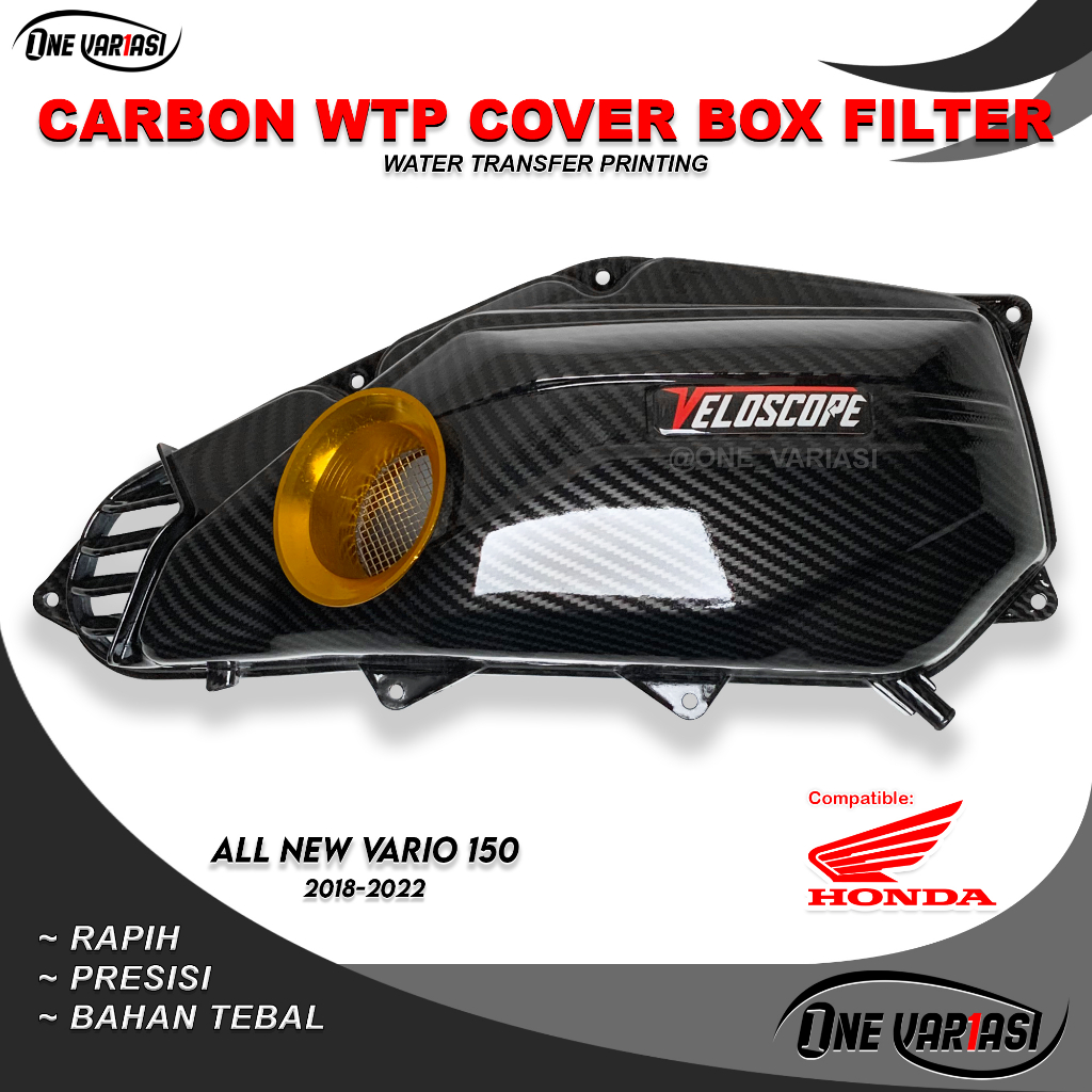 COVER TUTUP BOX FILTER CARBON VELOCITY VARIO 150 NEW / VELOSCOPE CARBON VARIO 150 KEYLESS 2018-2021