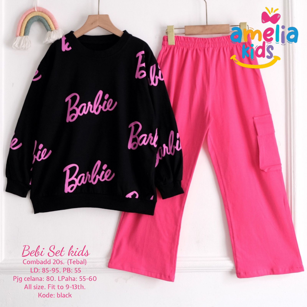 BEBI SET KIDS ORIGINAL BY AMELIA SETELAN BARBIE ABAK USIA 9-13 Tahun ONESET RAJUT ANAK