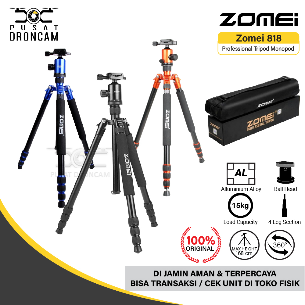 Zomei Z818 Professional Tripod Monopod with Ball Head Original