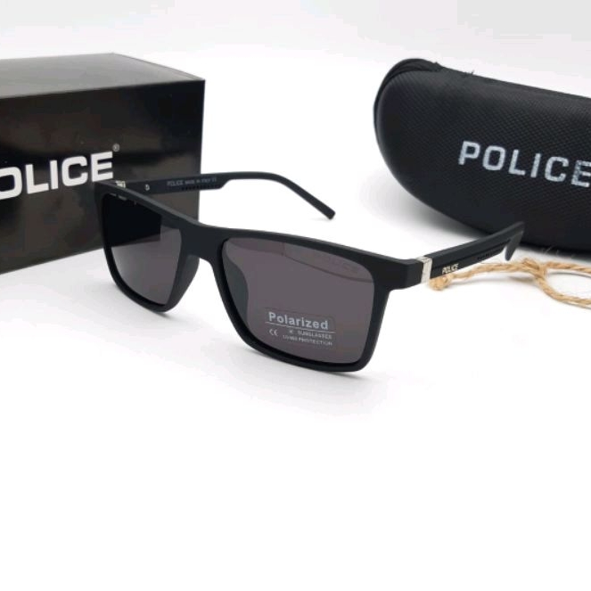 Kacamata Pria Police 18102 Polarized - Kacamata Fashion Anti UV - Full Black