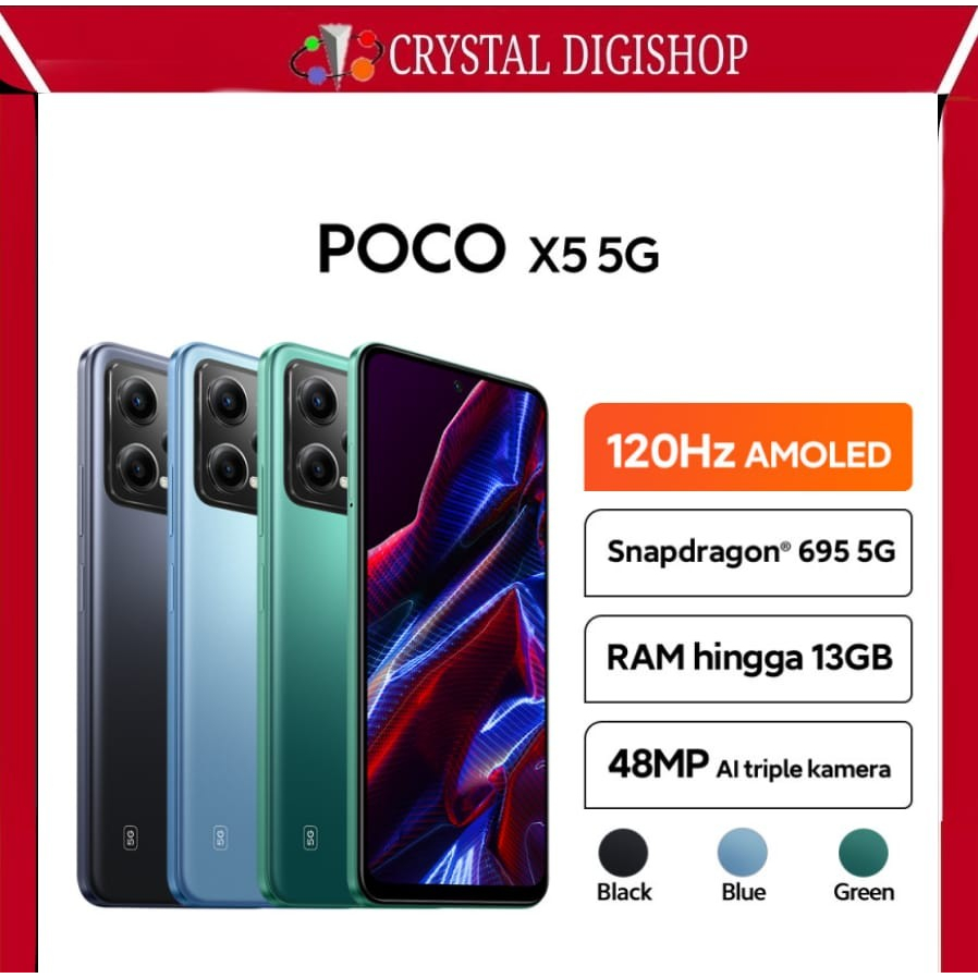 POCO X5 5G 6/128 RAM SNAPDRAGON 695 AMOLED GARANSI RESMI