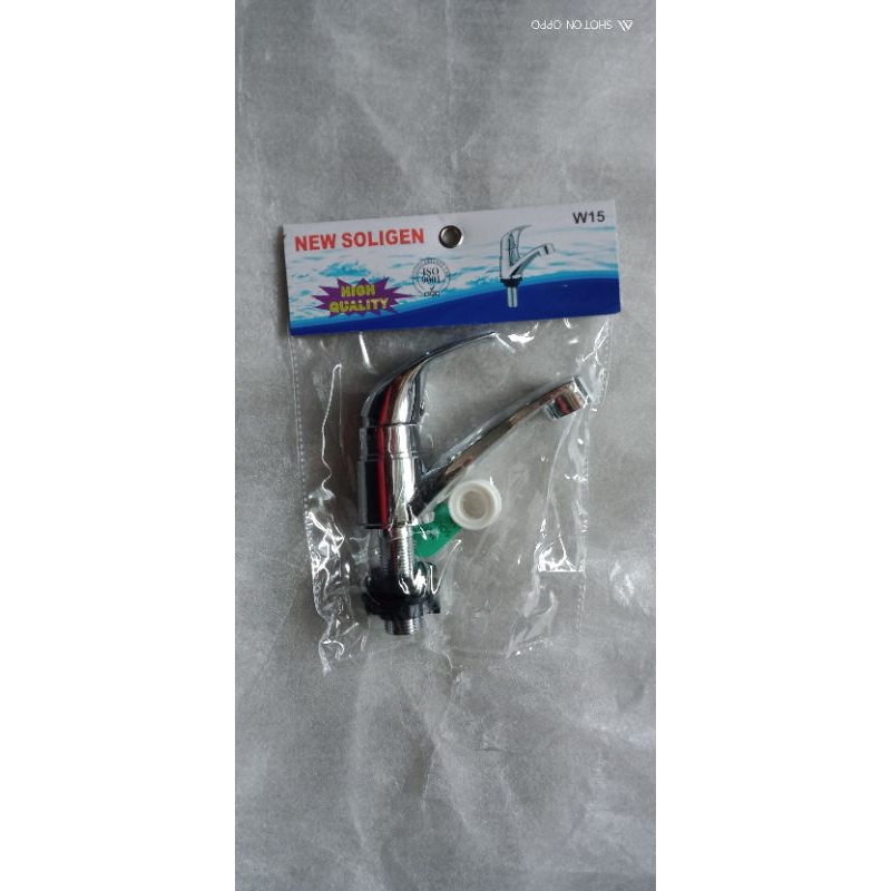 kran wastafel PVC new soligen/(1/2")/keran wastafel/kran cuci tangan/kran wastafl plastik/W15/putih-