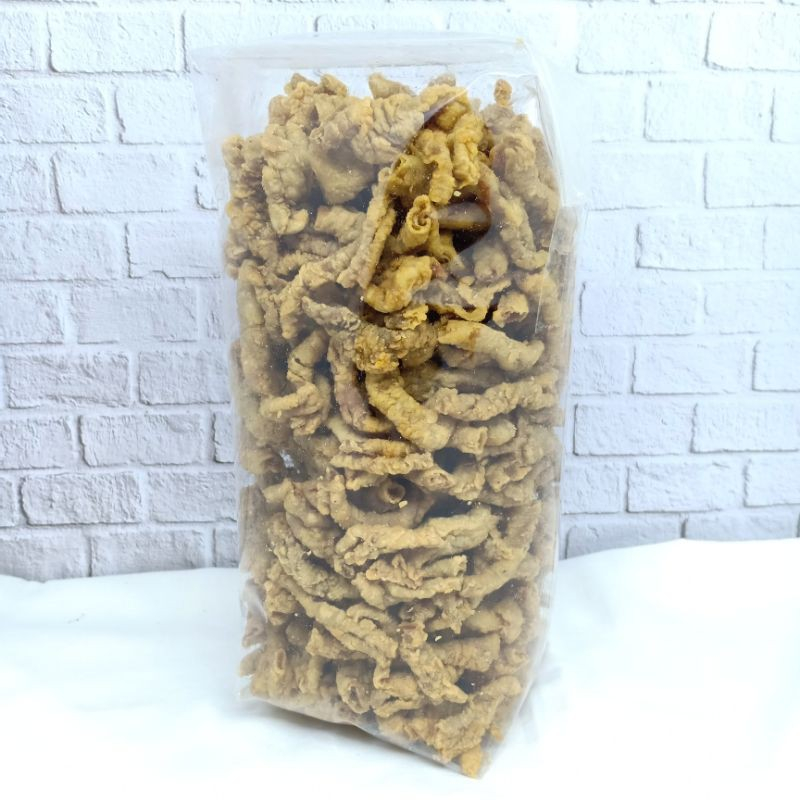 

Kripik usus kemasan 2kg Kripik usus ayam/Kripik usus rasa original