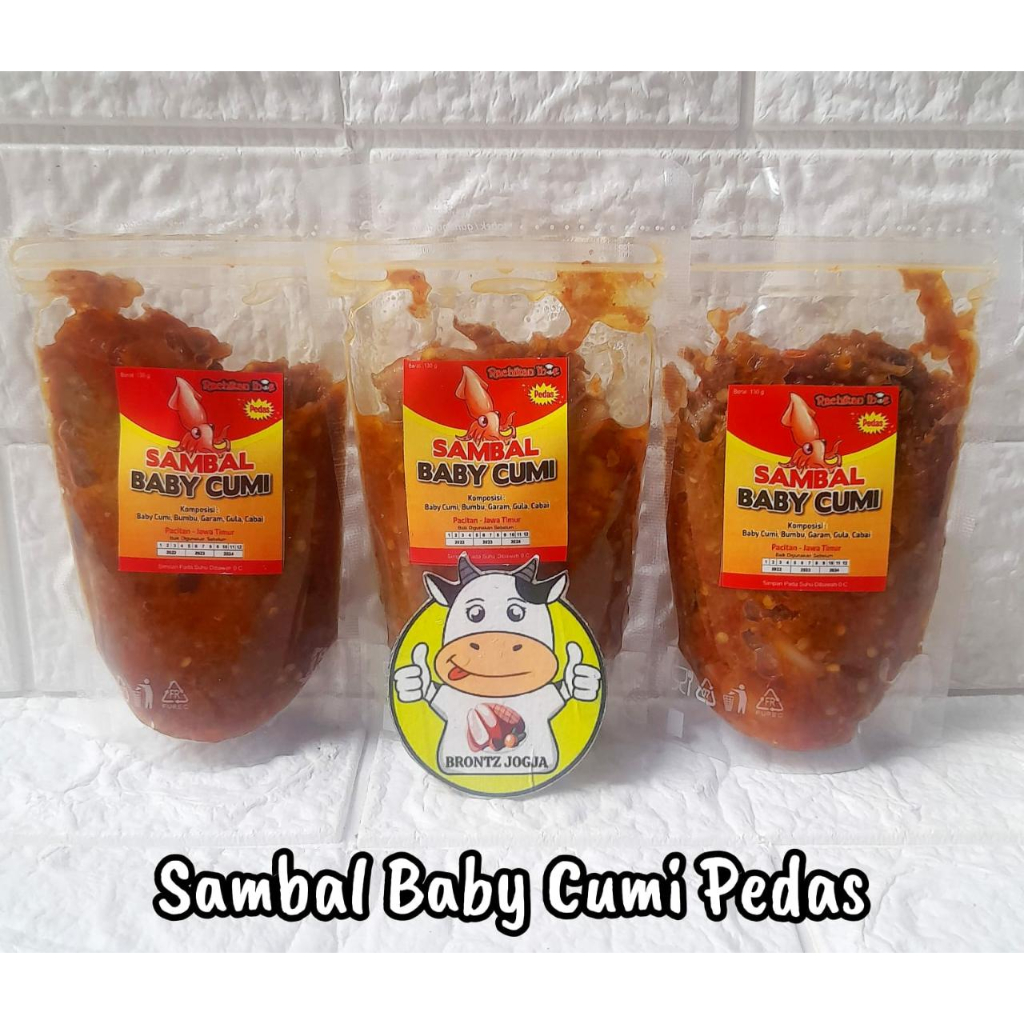 

SAMBAL BABY CUMI MERAH LEVEL PEDAS 130GR - FROZEN FOOD - BRONTZ JOGJA
